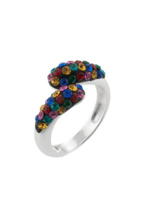 Belk Silverworks Multi Color Pave Crystal Bypass Ring
