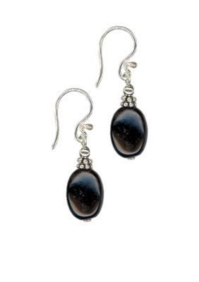 Belk Silverworks Onyx Oval Bead Drop Earring