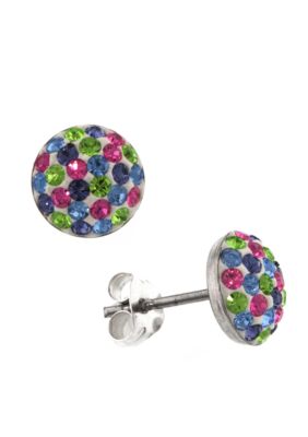 Belk Silverworks Round Half Ball Stud Earrings