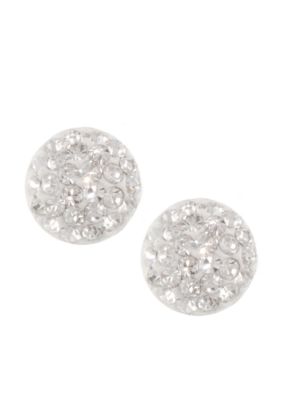 Belk Silverworks Round Half Ball Stud Earrings