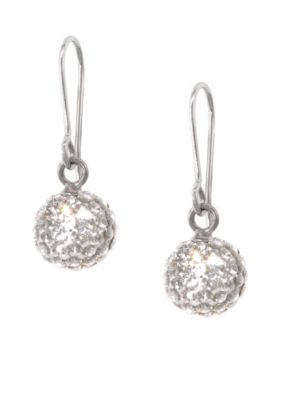 Belk Silverworks Pave Crystal Ball Earring