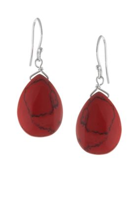Belk Silverworks Sterling Silver and Red Jasper Teardrop Earring