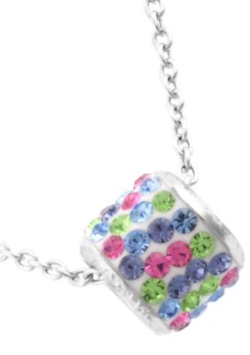 Belk Silverworks Sterling Silver and Pave Crystal Pastel Multi Barrel Pendant