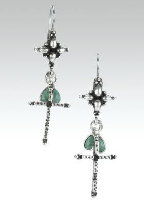 Lucky Brand Jewelry Small Silver Cross Drop Earrings