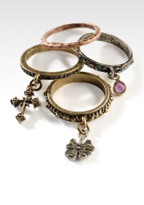 Lucky Brand Jewelry Charm Stacked Ring Size 7