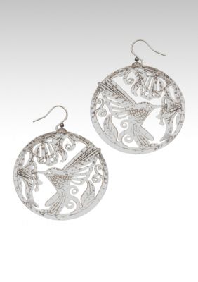 Lucky Brand Jewelry Hammered Metal Hummingbird Hoop Earring