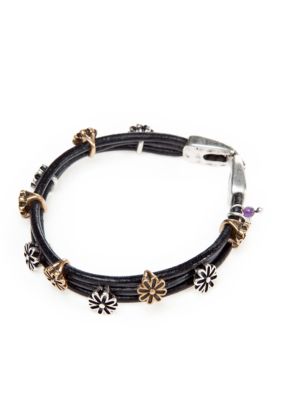 Lucky Brand Jewelry Two Toned Floral Bracelet