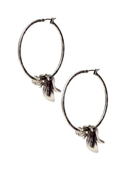 Lucky Brand Jewelry Floral Hoop Earrings