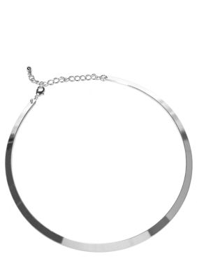 New Directions Necklace - Silver Flat Collar