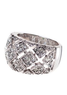 New Directions Basket Weave Pave Ring