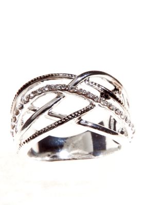 New Directions&reg; Criss Cross Crystal Pave Ring
