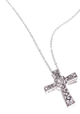 New Directions&reg; Scroll Cross Pendant