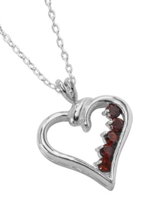 New Directions Five Stone Heart Pendant