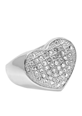 Crystal Pave Heart Ring