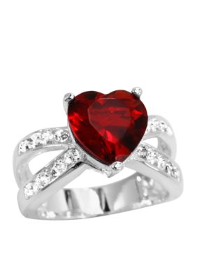 New Directions Heart Ring with Cross Band