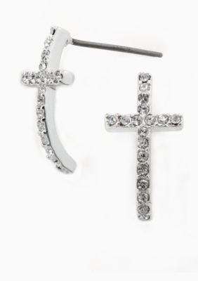 New Directions&reg; Pave Cross Earrings