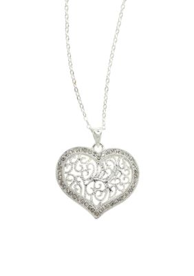 New Directions Crystal Pave Heart Necklace