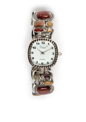 Kim Rogers&reg; Women's Red Combo Stretch Watch