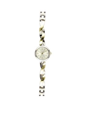 Kim Rogers Women's Two Tone Skinny Twist Watch