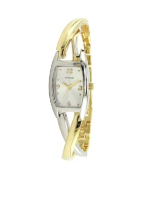 Kim Rogers Women's Two Tone Cross Over Banglette Watch