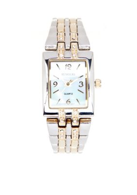 Kim Rogers Two Tone Rectangular Link Watch