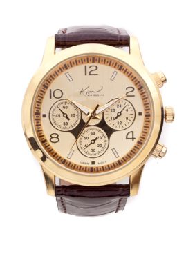 Kim Rogers Patent Croc Strap Watch