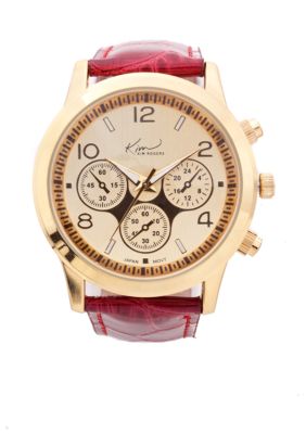 Kim Rogers Patent Croc Strap Watch