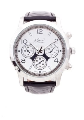 Kim Rogers Patent Croc Strap Watch