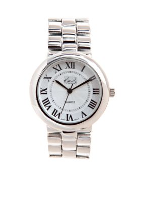 Kim Rogers&reg; Round Metal Link Watch