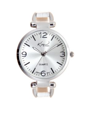 Kim Rogers Skinny White Strap Watch