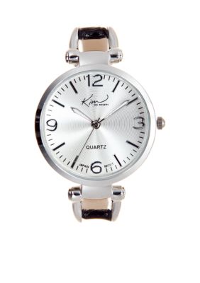 Kim Rogers Skinny Black Strap Watch