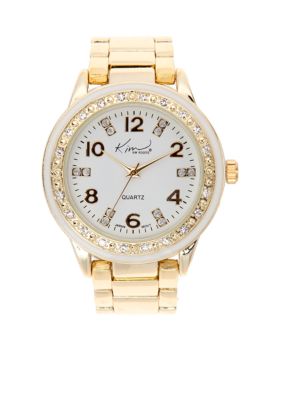 Kim Rogers Gold and White Link Watch