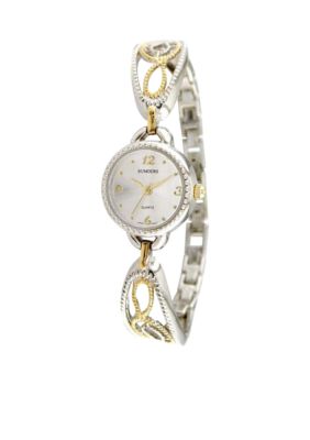 Kim Rogers Women's Two Tone Filigree Bangle Watch