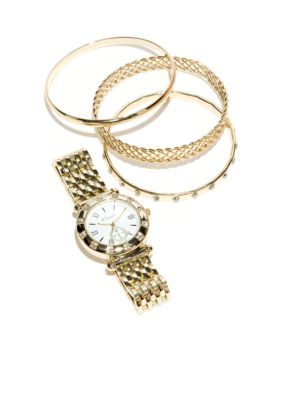 Kim Rogers Gold Watch & Multi Bracelet Set