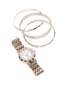 Kim Rogers Silver Watch & Multi Bracelet Set
