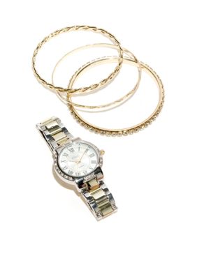 Kim Rogers Two Tone Watch & Multi Bracelet Set