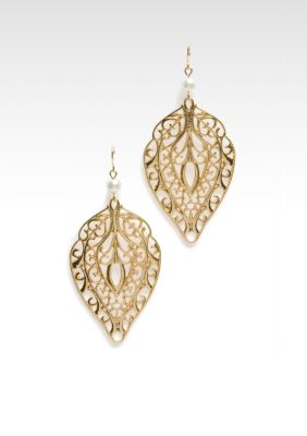 Kristin Davis Gold Leaf Drop Earring