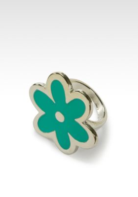 Kristin Davis Silver and Turq Flower Ring