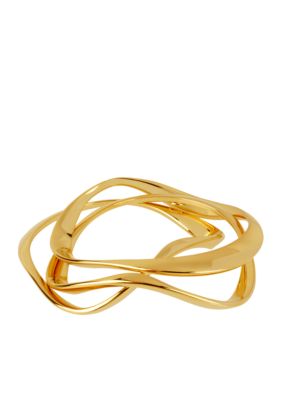 Robert Lee Morris Wavy Hinged Bangle Bracelet Set