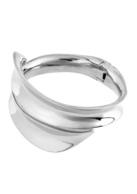 Robert Lee Morris Concave Bypass Sculptural Hinged Bangle Bracelet