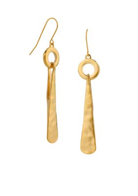 Robert Lee Morris Hammered Circle & Triangle Drop Earrings