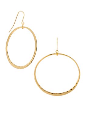 Robert Lee Morris Hammered Circle Drop Earrings