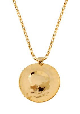 Robert Lee Morris Hammered Circle Disc Pendant Necklace