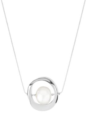 Robert Lee Morris Geometric Orbital & Pearl Pendant Necklace