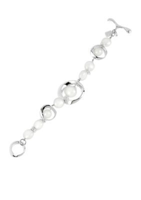 Robert Lee Morris Geometric Orbital & Pearl Toggle Bracelet