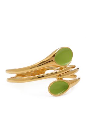 Robert Lee Morris Lime Green Hinged Bangle Bracelet