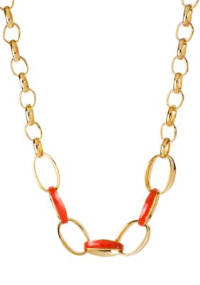 Robert Lee Morris Coral Link Frontal Necklace