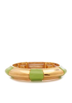 Robert Lee Morris Lime Green Segmented Stretch Bracelet