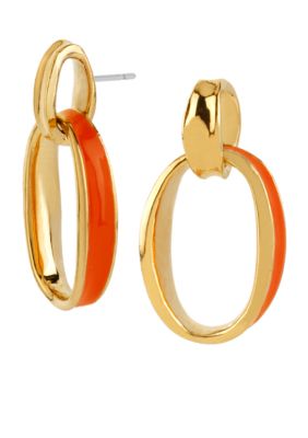 Robert Lee Morris Coral Oval Drop Earrings