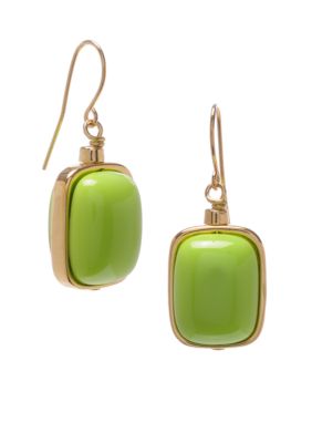 Robert Lee Morris Lime Green Rectangle Bead Drop Earring